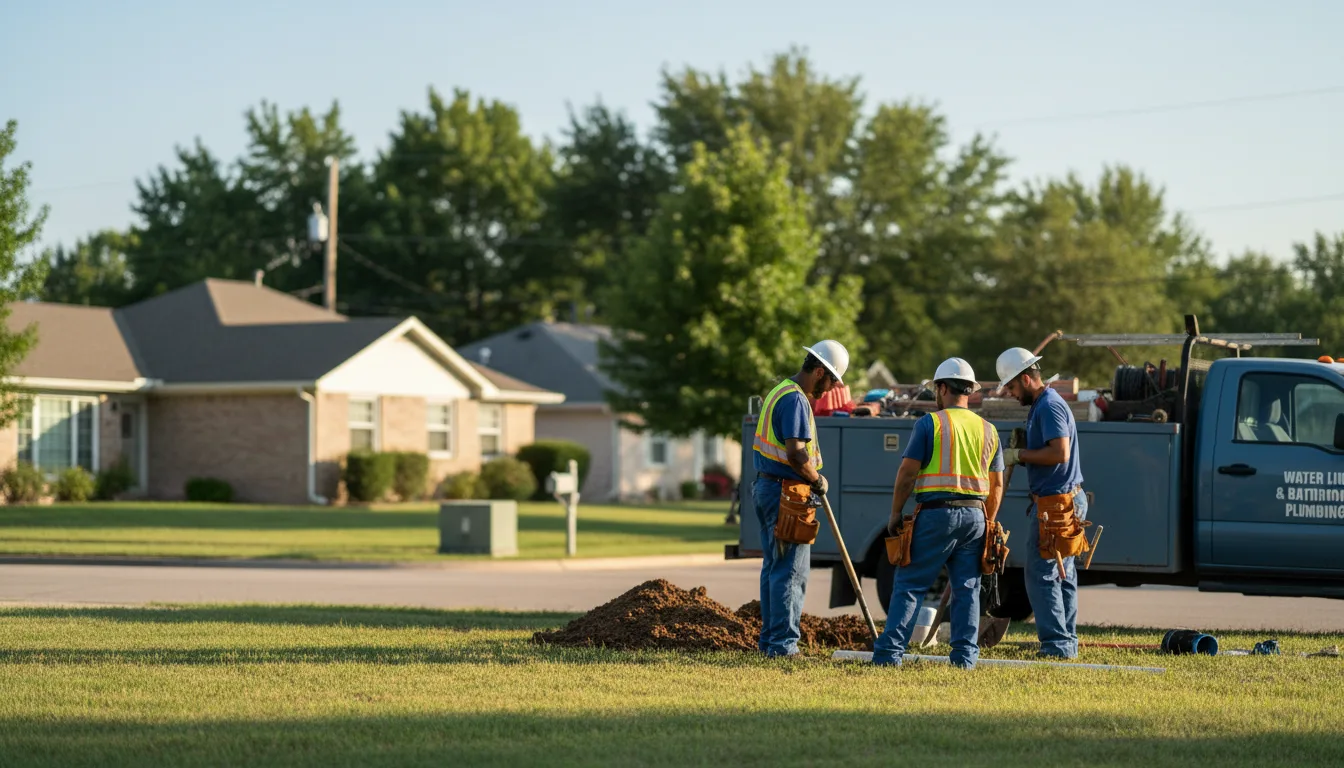 Residential water line and bathroom plumbing service in Marble Falls, TX